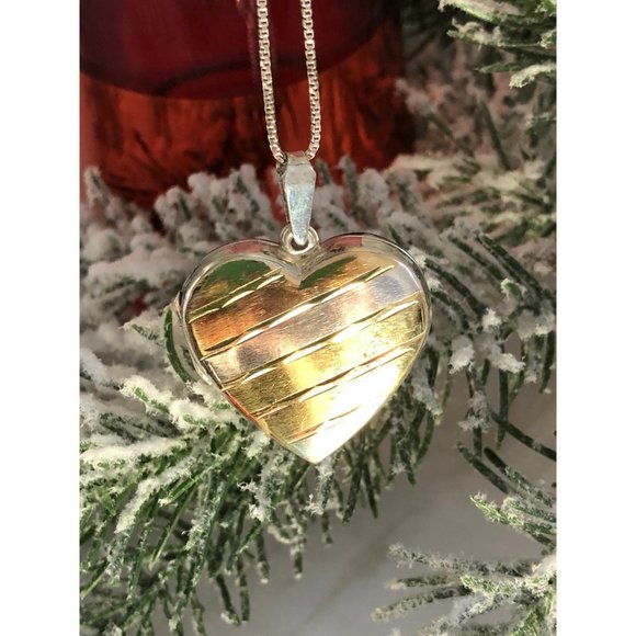 Sterling Silver Heart Locket Necklace - Picture 2 of 7